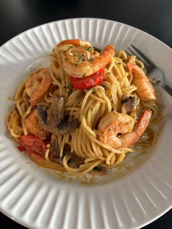 Winter Yin Gong Shrimp Spaghetti at Letssweet Kitchen, a Hong Kong Style Restaurant in San Francisco